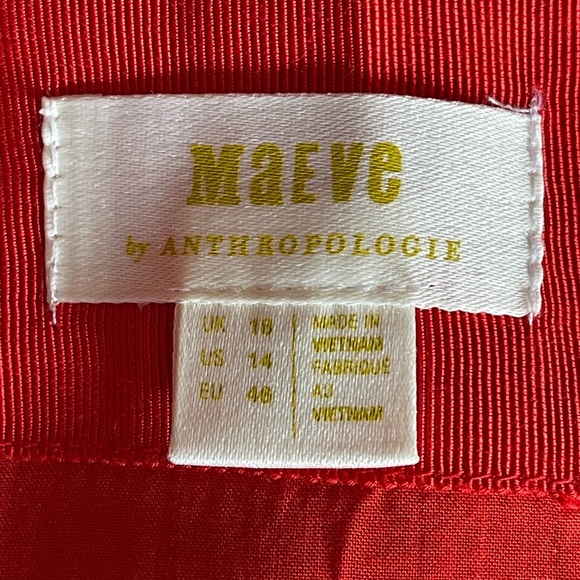 Anthropologie Maeve sleeveless scoop neck Red mini dress Party Resortwear NWT - Picture 4 of 5